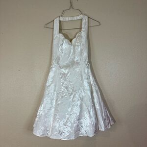 Steppin' Out Short White Halter Dress 3 Wedding